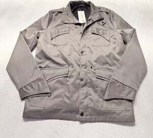 Van Shibuya Jacket Women's L Taupe Field Coat Snap Zip New With Tags